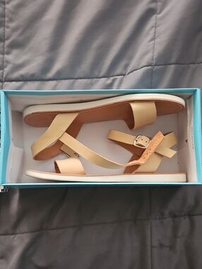 Soda Beige Strappy Leather Sandals
